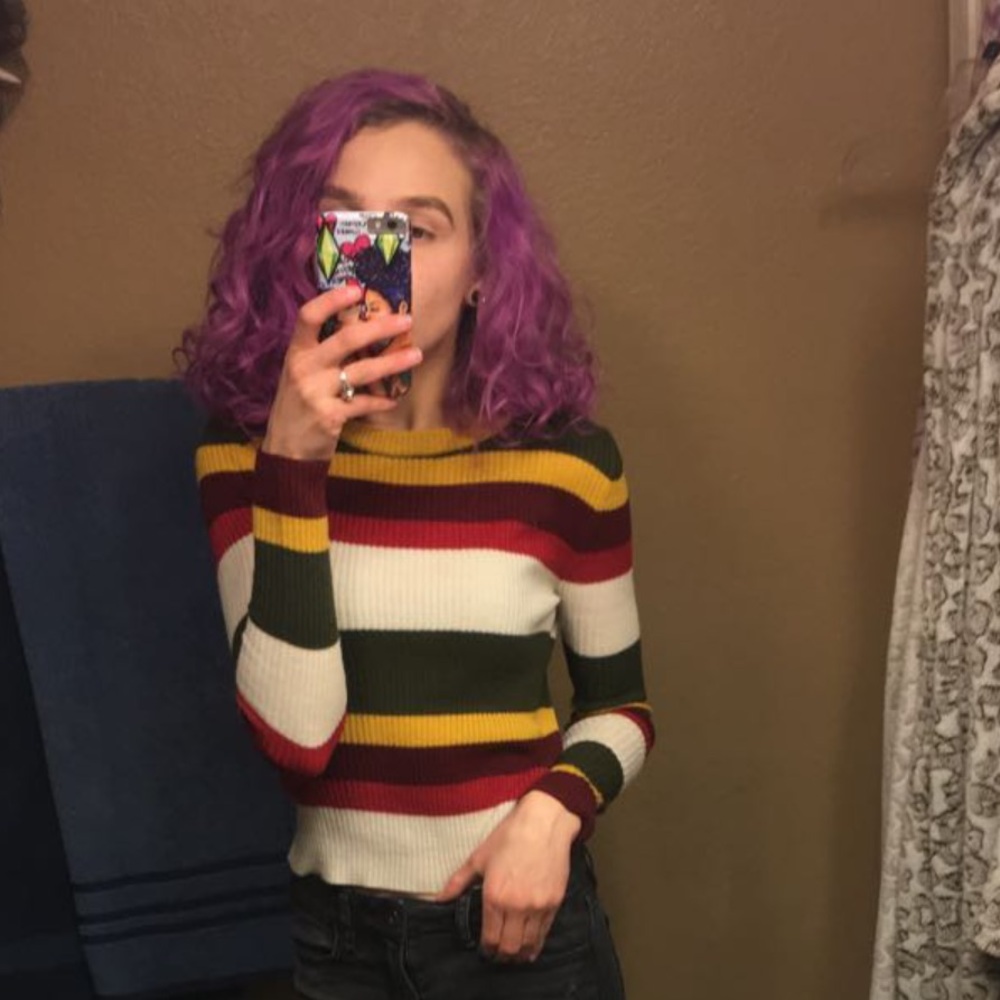 Ribbed striped long sleeve